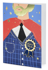 Kartka z Pinem Kotylion SUPER DAD Dzień Ojca 11x15