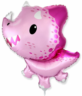 Balon foliowy 14" FX - Baby Triceratops, różowy