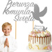 Topper na Tort KOMUNIA ŚWIĘTA Gołąbek SRBRNY