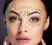 Naklejki Kryształki na Twarz HAPPY NEW YEAR Złote