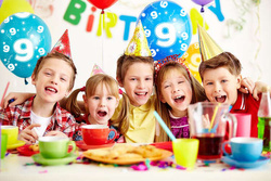 Balony z nadrukiem na 9 urodziny  "9" - 5 szt.