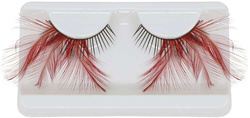 Sztuczne RZĘSY Doklejane CZERWONE PIÓRA, 1 para