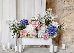 Sztuczny Kwiat - Biała Hortensja, 35 cm