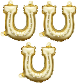 Balony Foliowe Złote PODKOWY 18x19cm 3szt.