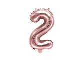 Balon foliowy Cyfra "2" 35cm różowe złoto 1 szt.