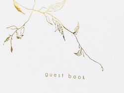 Księga Gości Guest book, 20x24,5cm, biały, 22 kar.