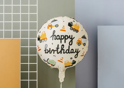 Balon Foliowy Happy Birthday BUDOWA Pojazdy 45cm