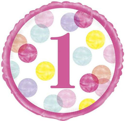 Balon Foliowy na ROCZEK 1 Urodziny 45 cm