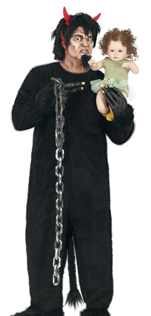 Kostium Strój Czarny DIABEŁ Krampus Demon, L