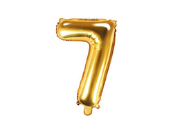 Balon foliowy Cyfra "7" 35cm złoty metal 1 szt.