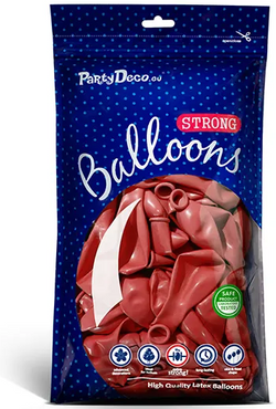 Balony St. 23cm (10") Metallic Poppy Red 100szt.