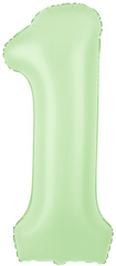 Balon Foliowy Cyfra 1 ZIELONY Pistacjowy Mat 100cm