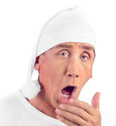 Czapka Biała z Pomponem do Spania SZLAFMYCA