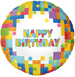 Balon Foliowy Happy Birthday Klocki Urodziny 45 cm