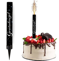 Fontanna Tortowa BIAŁY NAPIS Gratulacje 1szt.