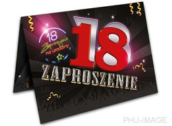 Zaproszenie na 18 urodziny, 1 szt.