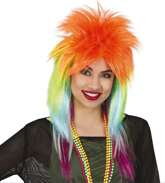 Peruka Gwiazdy Rocka Punk Metal Kolorowa Tęczowa