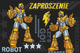 ZAPROSZENIA z Kopertami ROBOTY Urodziny 10szt.