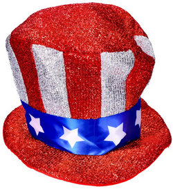 Kapelusz Amerykański Cylinder Flaga Barwy USA