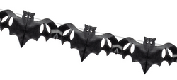Girlanda bibułowa Nietoperze, czarny, 4m