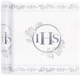 Organza Bieżnik Komunijny Srebrny IHS 30cm x 5m