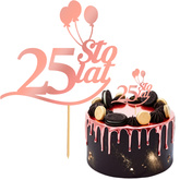 Topper na Tort 25 STO LAT Urodziny RÓŻOWE ZŁOTO