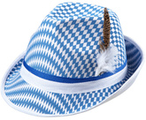 KAPELUSZ Filcowy Bawarski Niebieski Romby Pióro