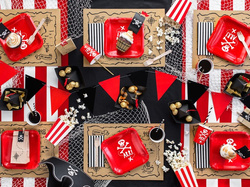 Talerzyki Piraci, czerwony, 20x20cm, 6szt.