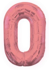Balon foliowy cyfra ZERO 0 różowy 100 cm, 1 szt.