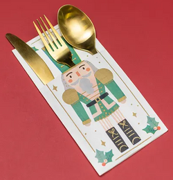 Kieszonka na sztućce Dziadek do orzechów, 10x20 cm