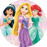 Opłatek tortowy 14 cm, Księżniczki Princess 1 szt.