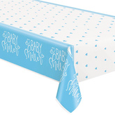 Obrus Foliowy Niebieski BABY SHOWER Serca 137x213c