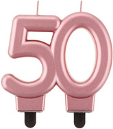 Świeczka Liczba 50 Różowe Złoto Rose Gold Urodziny