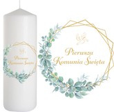 ŚWIECA Świeczka Komunijna na Stół HEKSAGON 25cm