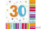 Serwetki urodzinowe 30 urodziny, 16 szt.
