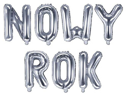 Zestw Balonów foliowych "Nowy Rok" 35cm, srebrny