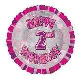 Balon foliowy 18” na 2 Urodziny, 1 szt.