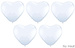 Balony serca białe, 50 szt.