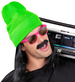 Czapka Zielona Neonowa Beanie Lata 80 Disco Neon