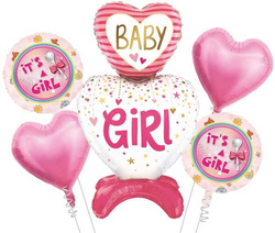 Zestaw Balonów Foliowych BABY Girl SHOWER 5szt.