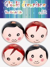 Drewniane Koraliki Kulki BUŹKI 2,5cm 4szt.