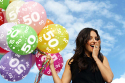 Balony z nadrukiem na 50 urodziny  "50" - 5 szt.