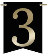 Flagietka, Cyfra 3, Czarna, 1 szt.