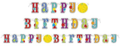 Baner napis Happy Birthday, 213cm, 1 szt.