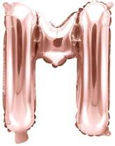 Balon foliowy Litera "M", 35cm, różowe złoto 1szt.