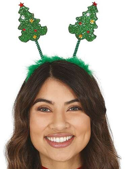 Opaska Świąteczna na Głowę Zielone Drzewka CHOINKI