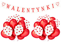 Zestaw Walentynki, Balony w Serca, Baner