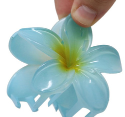 Spinka Włosów Klips Niebiesko-Żółty Kwiat 8cm