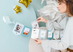 Girlanda z RAMKAMI na ZDJĘCIA Niebieska 10,5x15cm