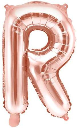 Balon foliowy Litera "R", 35cm, różowe złoto 1szt.